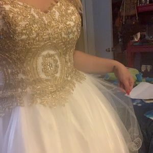 Princess style strapless prom dress